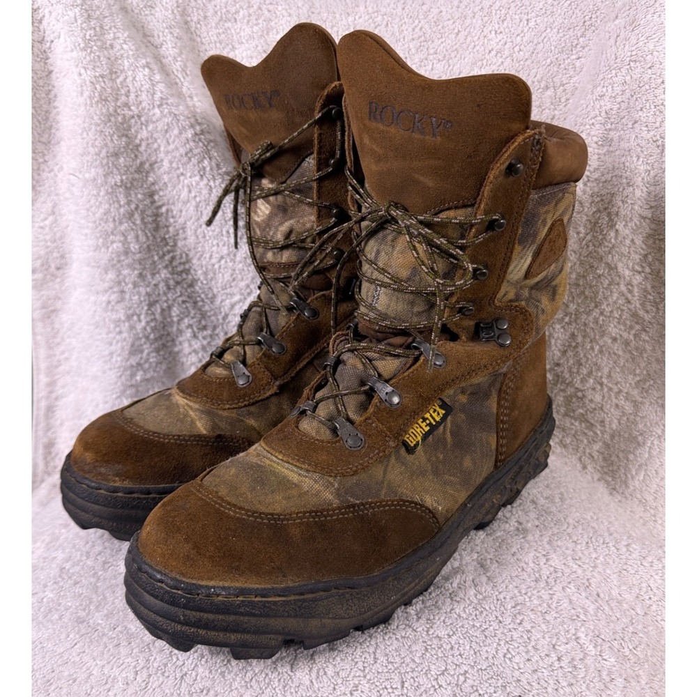 Rocky Mens Gore-Tex Camouflage Boots Size 10.5 M Hunting Hiking Work